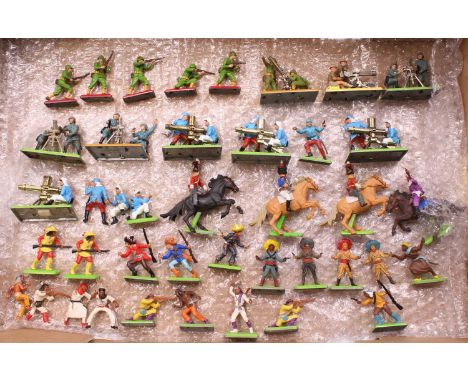 A Britains Deetail mixed tray of plastic figures and accessories, various examples to include a rare first issue American wit