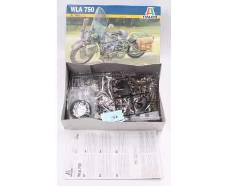 An Italeri No. 7401 1/9th scale WLA 750 Military Motorcycle in its original box