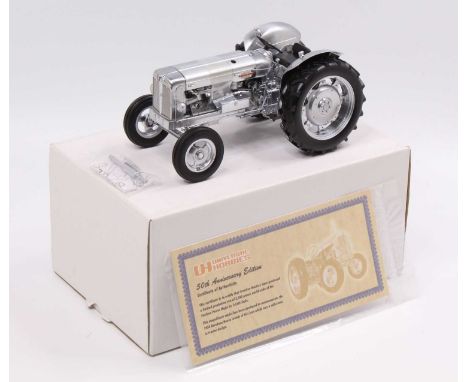 A Universal Hobbies 50th Anniversary limited edition model of a 1/16 scale Fordson Power Major, finished in brushed silver an