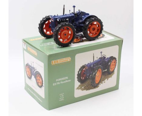 Universal Hobbies 1/16th scale No. UH2816 Fordson E27N Roadless Tractor in its original packaging, the model has been on disp