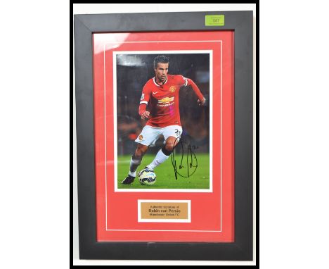 Football - Manchester United; an original autographed colour photograph of Manchester United Footballer Robin Van Persie. Sig