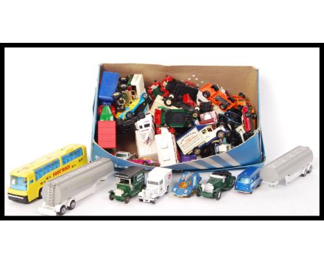 A collection of assorted scale diecast model vehicles to include brands; Corgi , Majorette , Lledo and Corgi Junior. All loos