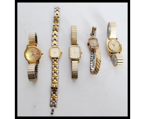A group of vintage watches to include a hallmarked 9ct gold Rotary, Pulsar, Citizen, Roamer and another Rotary.