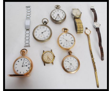 A selection of watches including five pocket watches to include an S. Saunders and co pocket watch. The lot also includes a J