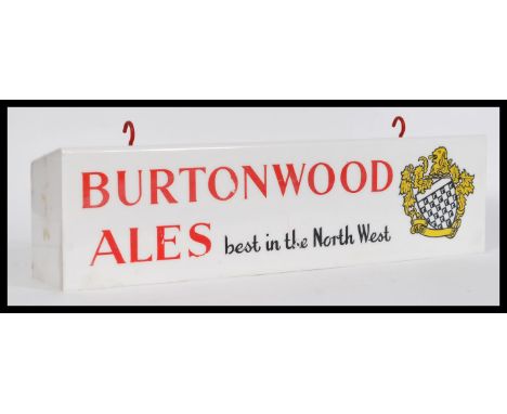 A vintage retro 20th century bar advertising point of sale breweriania Burtonwood Ales Best In South West pub over head displ