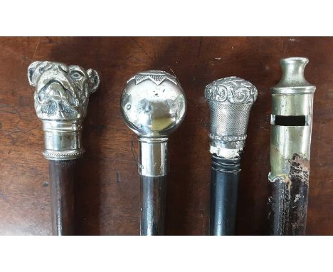 EIGHT SWAGGER STICKS, LATE 19TH / EARLY 20TH CENTURY including silver topped, regimental, and one with whistle pommelthe larg