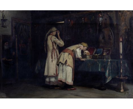 Théodore Jacques Ralli (Greek, 1852-1909)Saints reliques signé des initiales 'T.R.' (en bas à droite); inscription 'Esquise p