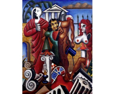 Nikos Engonopoulos (Greek, 1907-1985)L' Archéologue signé en grec et daté '43' (en bas à droite)huile sur toile74.5 x 56.5cm 