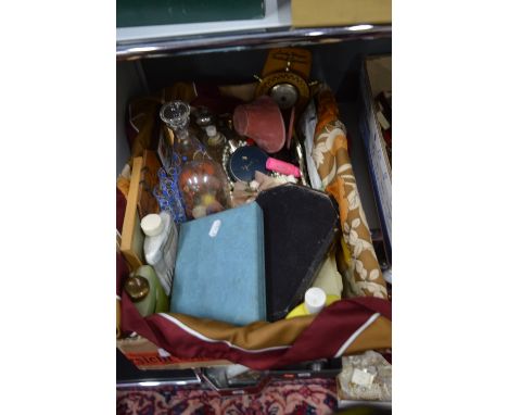 A BOX OF MISCELLANEOUS, to include perfume bottles, trinket boxes, etc