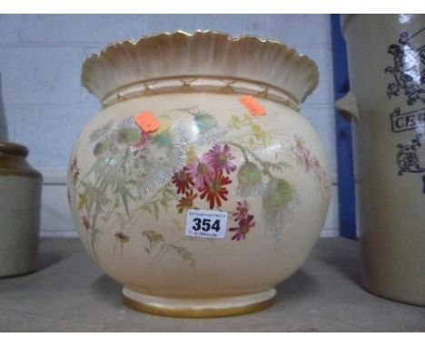 A ROYAL WORCESTER BLUSH IVORY JARDINIERE, No.1651 (hairline)