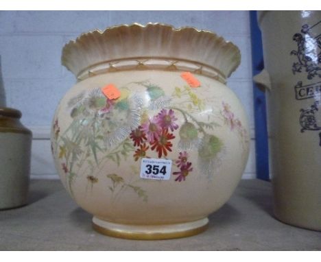 A ROYAL WORCESTER BLUSH IVORY JARDINIERE, No.1651 (hairline)