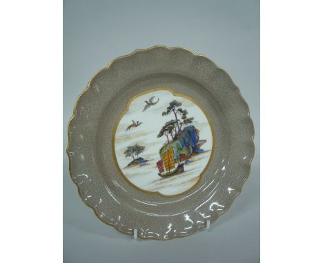 A ROYAL WORCESTER PLATE, oriental scene, approximate diameter 22.5cm