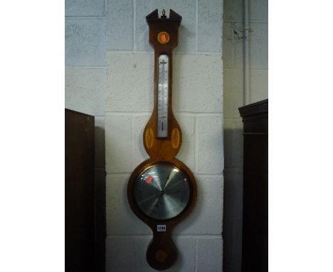 A 'COMITTI' MAHOGANY INLAID BAROMETER