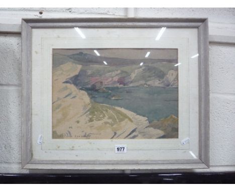 BARNISH, LEONARD (XX), Seascape Bay, watercolour, signed, framed, approximately 25cm x 35cm 