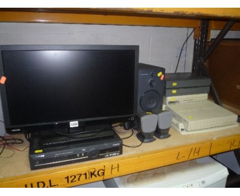A 'TOSHIBA' 22' LCD TELEVISION, a Topfield personal video recorder TF5800 PVR etc (remote)