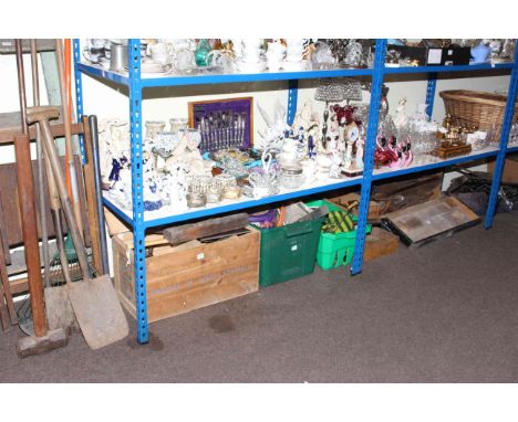 Pair steps, garden tools and large quantity of various tools.