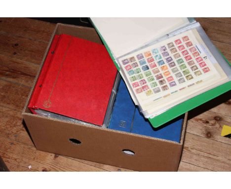 Box collection of stamp albums including QEII worldwide, c1950s Commonwealth, Berlin high catalogue value, Edward VII and V d