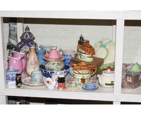 Collection of ceramics including Crown Devon, Sylvac, Royal Winton, Staffordshire, etc.