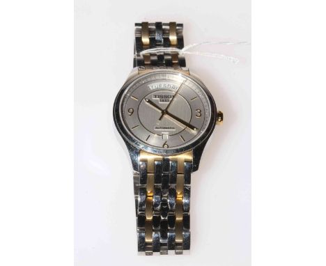 Tissot automatic day date gents bracelet watch.