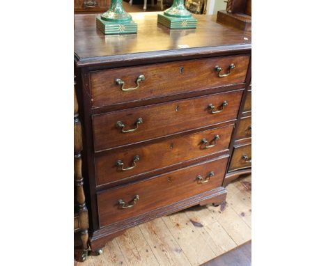 Georgian mahogany chest of four long drawers on bracket feet, 79.5cm by 65cm.