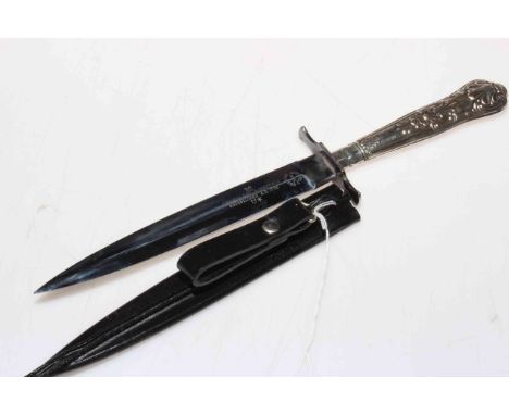 Silver handled 'dagger' letter knife.