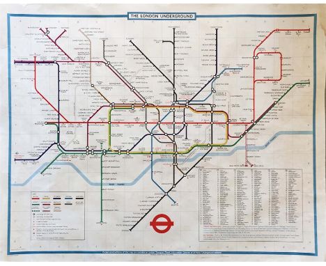 1979 London Underground quad-royal POSTER MAP designed by Paul Garbutt. Shows the Jubilee Line open from Stanmore to Charing 