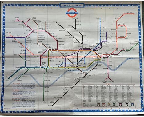 1962 London Underground quad-royal POSTER MAP designed by Harold F Hutchinson. The Victoria Line from Victoria to Walthamstow