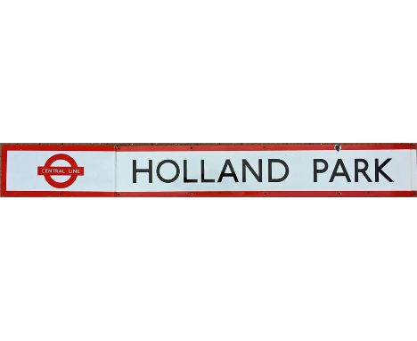 London Underground 1950s/60s enamel FRIEZE PANEL from the platforms at Holland Park station on the Central Line together with