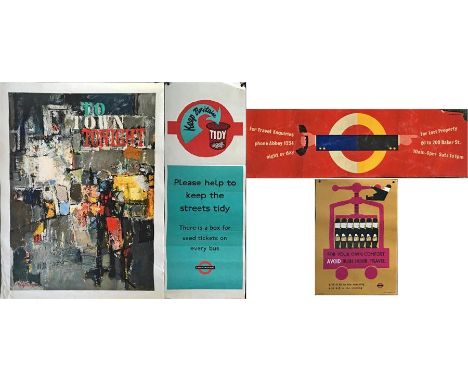 London Transport POSTERS comprising 1958 'To Town Tonight' by Philip Thompson (1928-2007) (25" x 33", 64cm x 84cm), 1960 'Kee