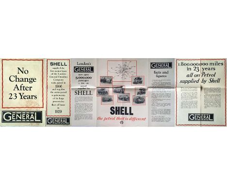 1929 London General Omnibus Company & Shell Petrol PROMOTIONAL PUBLICATION 'No Change after 23 Years' commemorating 23 years 