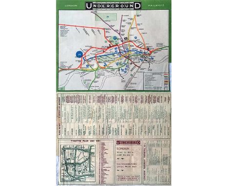 1909 London Underground POCKET MAP 'What to See and How to See it, The Excursionists' Guide with Map'. This is the map with n