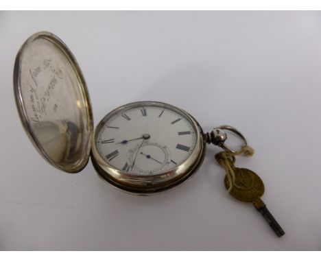 A Gentleman's Silver Cased Full Hunter Fusee Pocket Watch, Upjohn & Bright 15 King William Street London, nr 15786 single jew