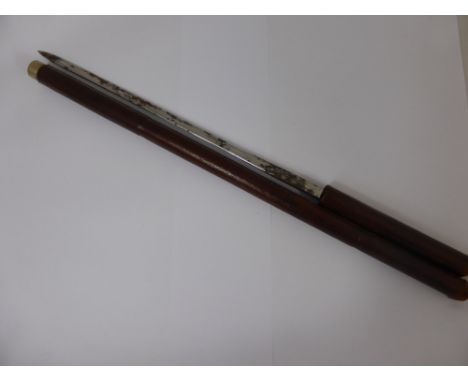 An Antique Swaine &amp; Adney, London Leather Swagger Sword Stick, the blade approx. 61 cms