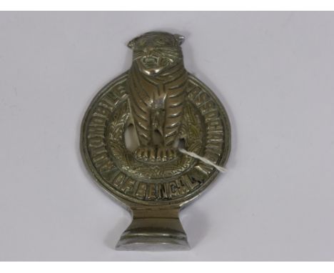A Vintage Chromium Plated Brass Automobile Association of Bengal, car mascot. 