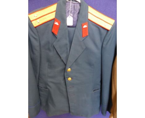 Two Vintage Russian Military Uniform from the Cold War Era, including a Lieutenant's Parade/Dress Uniform -Tank Division. (2)