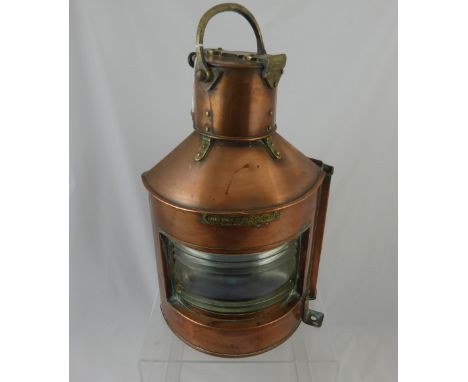 An Alderson & Gyd Birmingham Copper Ships Lantern, stamped Bow Starboard Patt 24, approx 41 cms