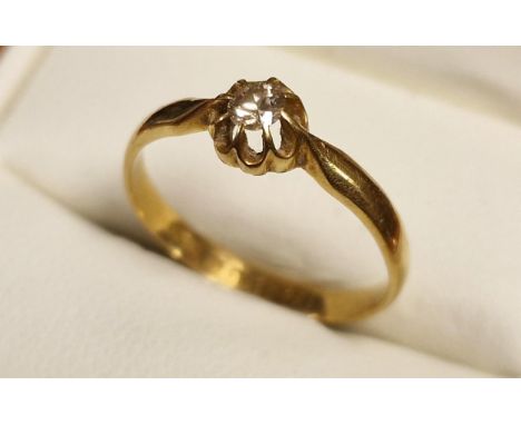 18ct Gold &amp; Diamond Engagement Ring, size J+0.5 &amp; 2.2g