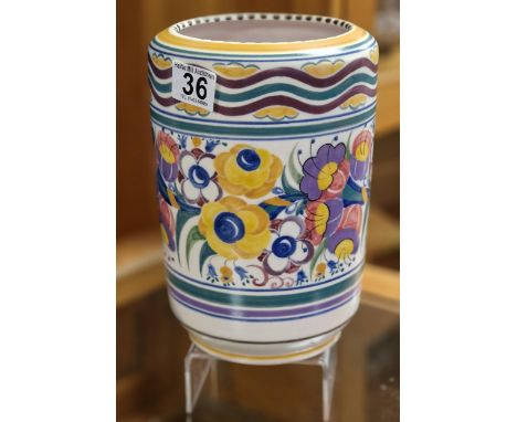 Poole Pottery 1930's Deco Handpainted Vase - possibly an Iris Skinner example - 23cm high