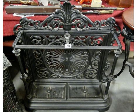 Vintage Cast Iron Double Stick Stand or Hall Stand