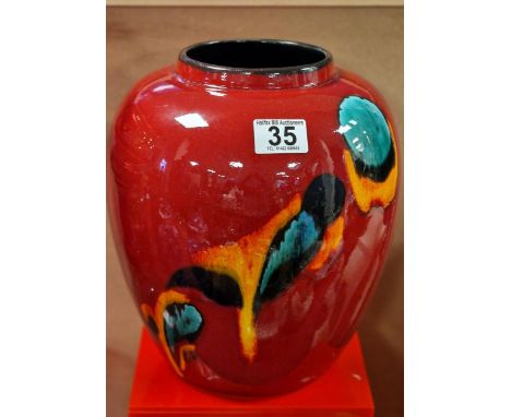 Large Poole Pottery Volcano Lidded Ginger Jar - 27cm high