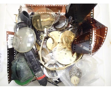 Collection of mixed clock and watch parts, movements etc 