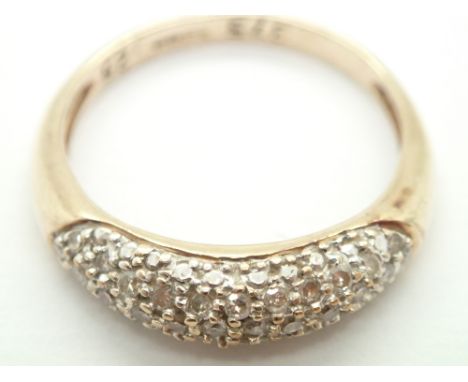 9ct yellow gold diamond set ring size N 2.1g, approximately 0.25ct total diamonds 
