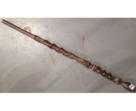 Hand carved Anglo Indian walking stick 