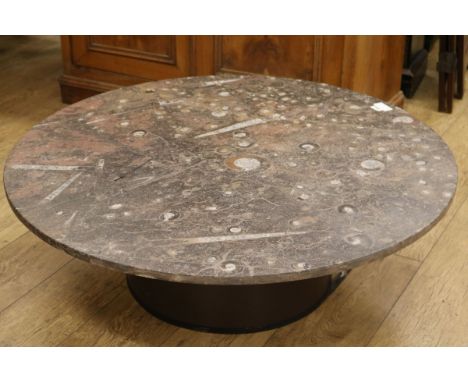 A fossil top coffee table, W.101cm