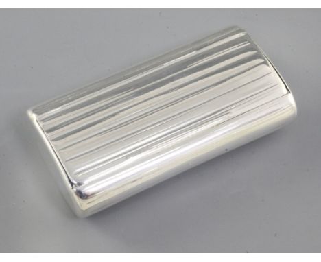 A George III silver snuff box, hallmarked London 1801 and attributed to Thomas Hobbs, of rectangular and fluted form, Length 