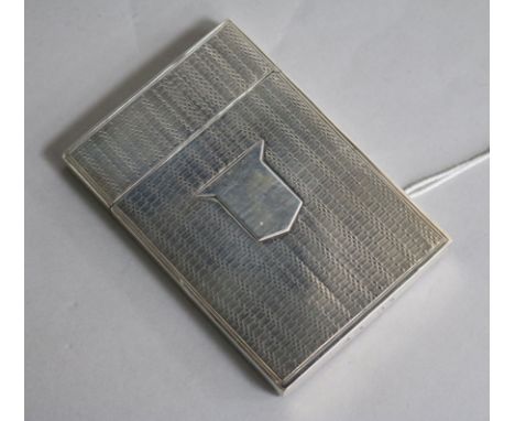 A William IV engine turned silver card case, by Joseph Wilmore, Birmingham, 1830, 83mm.