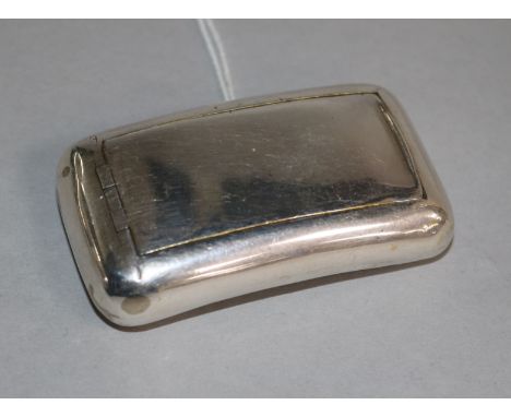 A George III curved silver snuff box, by Joseph Ash I, London, 1809, 65mm.