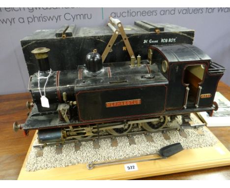 Rob Roy 3.5 gauge steam engine locomotive, hand built named 'Hephaesteus' no.9381 in original ebonized box with Rob Roy Willi