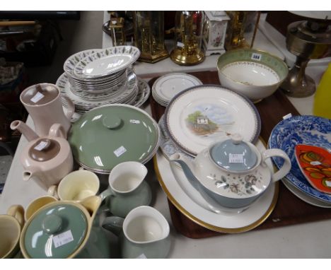 A quantity of mixed twentieth century ceramics including Minton bowl, Laugharne boathouse scene display plate, Poole pottery 