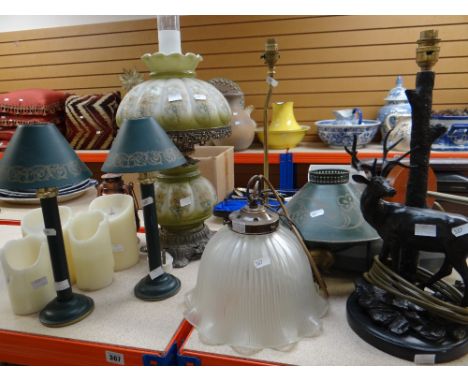 A parcel of various lighting, table lamps ETC Condition reports provided on request by email for this auction otherwise items